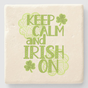 Behålla Lugn och Irish On Roligt St. Patrick's Day Stenunderlägg