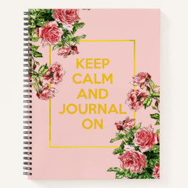 Behålla Lugn och Journal vid Guld Rosa Journal