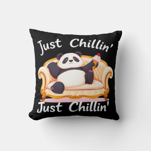 Behålla Lugn och just Chillin med iskräm Kudde (Framsida)