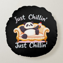 Behålla Lugn och just Chillin med iskräm Rund Kudde