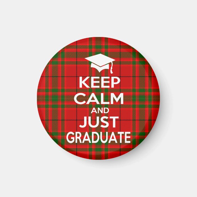 Behålla Lugn och Just Student tartan Magnet (Framsidan)