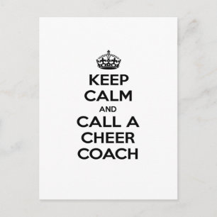 Behålla Lugn och kalla en Cheer Coach Vykort
