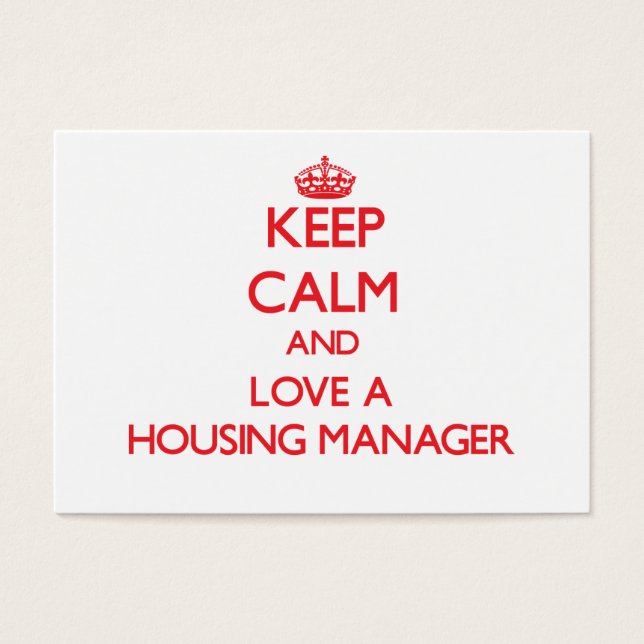 Behålla Lugn och Kärlek a Housing Manager Visitkort (Framsidan)