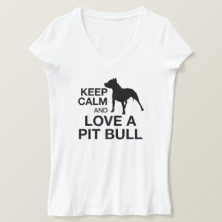 Behålla Lugn och Kärlek A Pit Bull Lodrät ROSA T-shirt