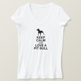 Behålla Lugn och Kärlek A Pit Bull Lodrät Tee Shirt