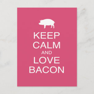 Behålla Lugn och Kärlek Bacon Print Gift Design Gr Vykort