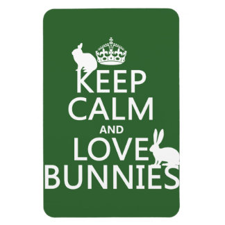 Behålla Lugn och Kärlek Bunnies - alla färg Magnet