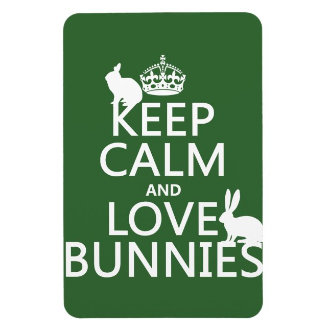 Behålla Lugn och Kärlek Bunnies - alla färg Magnet (Vertikal)