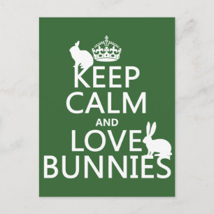 Behålla Lugn och Kärlek Bunnies - alla färger Vykort
