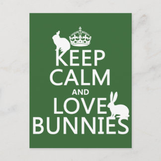 Behålla Lugn och Kärlek Bunnies - alla färger Vykort