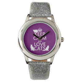 Behålla Lugn och Kärlek Cats (i alla färg) Armbandsur
