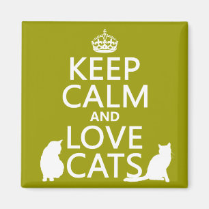 Behålla Lugn och Kärlek Cats Magnet