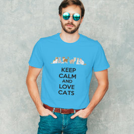 Behålla Lugn och Kärlek Cats T Shirt