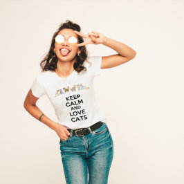 Behålla Lugn och Kärlek Cats T Shirt