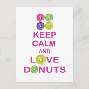 Behålla Lugn och Kärlek Donuts Unik munnötskal Vykort