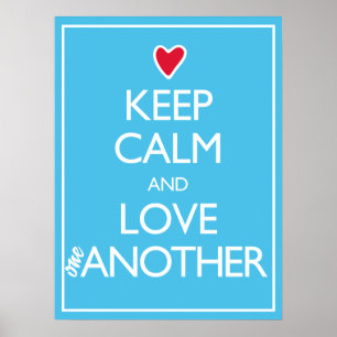 Behålla Lugn och Kärlek Ett annat Red Heart Post Poster