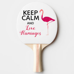 Behålla Lugn och Kärlek Flamingos Cute och Funny Pingisracket