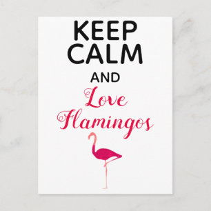 Behålla Lugn och Kärlek Flamingos Cute och Funny Vykort
