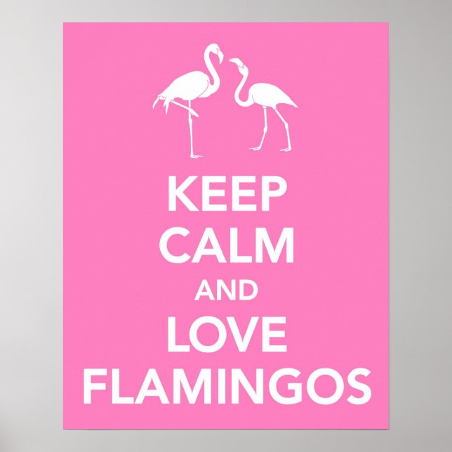 Behålla Lugn och Kärlek Flamingos Poster (Framsidan)