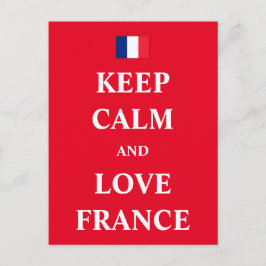 Behålla lugn och kärlek Frankrike Vykort