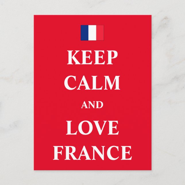 Behålla lugn och kärlek Frankrike Vykort (Framsida)