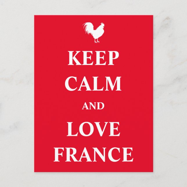 Behålla lugn och kärlek Frankrike Vykort (Framsida)