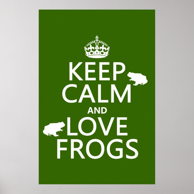 Behålla Lugn och Kärlek Frogs (oavsett bakgrund fä Poster (Framsidan)