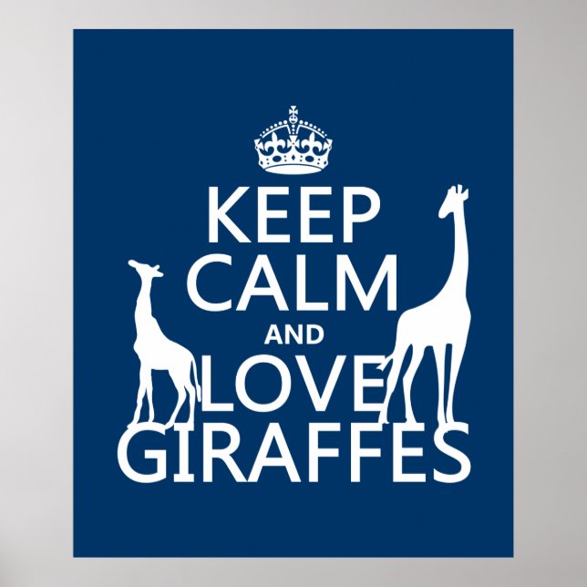 Behålla Lugn och Kärlek Giraffes - alla färg Poster (Framsidan)