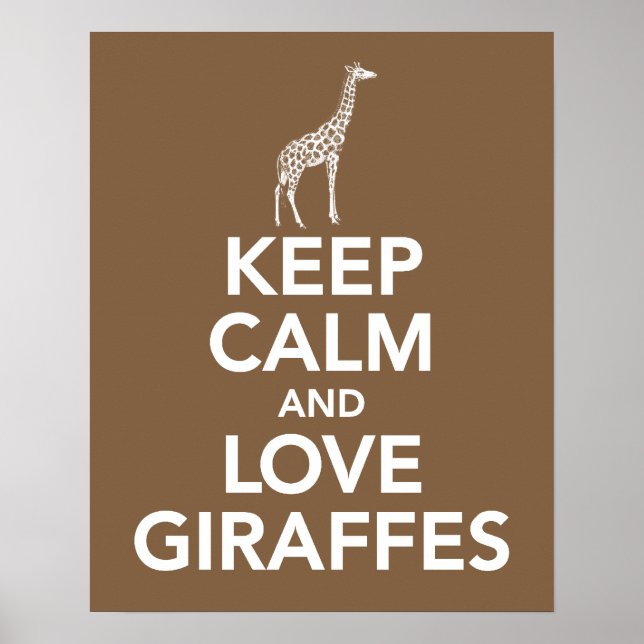 Behålla Lugn och Kärlek Giraffes skriver ut eller  Poster (Framsidan)