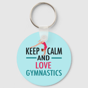 Behålla Lugn och Kärlek Gymnastika Nyckelring