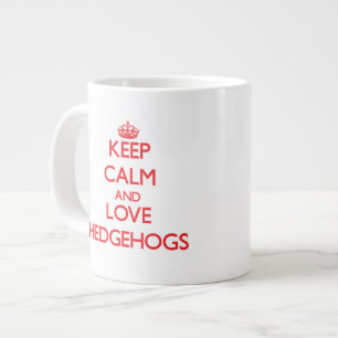 Behålla lugn och kärlek Hedgehogs Jumbo Mugg