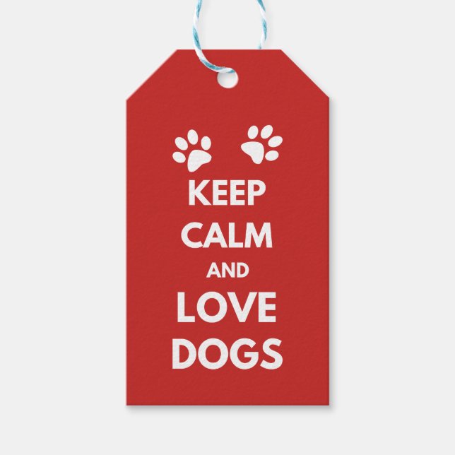 Behålla lugn och kärlek hundar presentetikett (Framsidan)