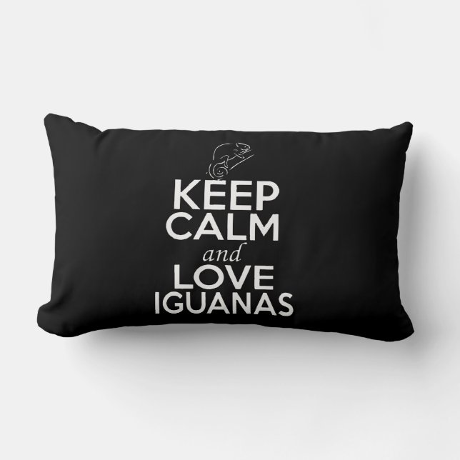 Behålla lugn och kärlek Iguanas Lumbarkudde (Framsida)