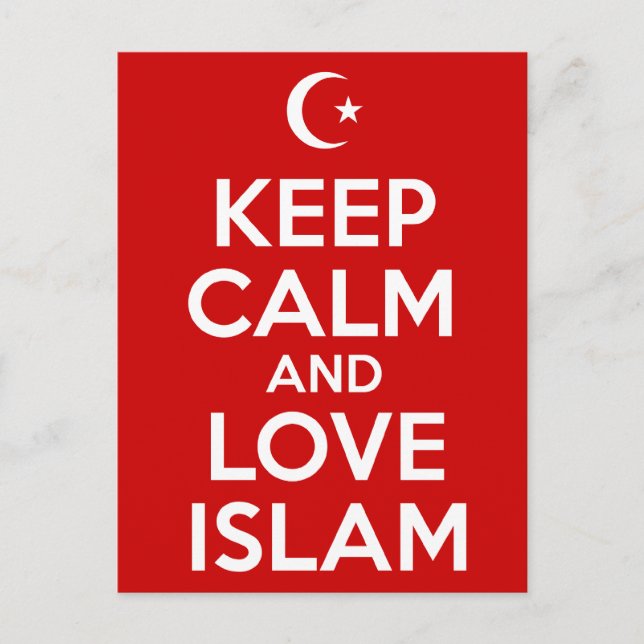 Behålla Lugn och Kärlek Islam Vykort (Framsida)