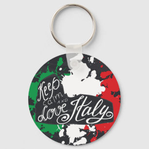Behålla Lugn och Kärlek Italien Nyckelring