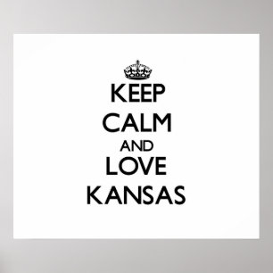 Behålla Lugn och Kärlek Kansas Poster