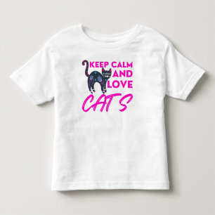 Behålla Lugn och Kärlek Katt jul T Shirt
