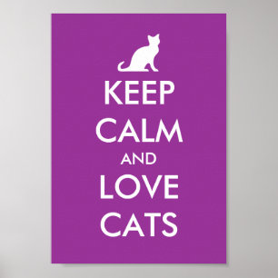 Behålla lugn och kärlek katter poster parodi