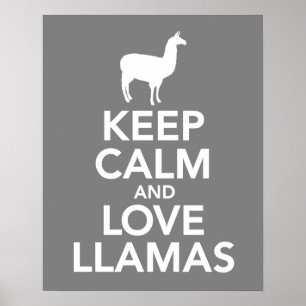 Behålla Lugn och Kärlek Llamas skriver ut eller po Poster