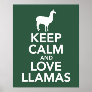 Behålla Lugn och Kärlek Llamas skriver ut eller po Poster