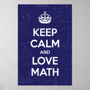 Behålla lugn och kärlek matematik poster