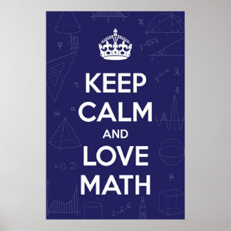 Behålla lugn och kärlek matematik poster
