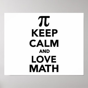 Behålla lugn och kärlek Math Pi Poster