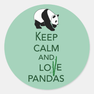 Behålla Lugn och Kärlek Pandas Gift Art-utskrift Runt Klistermärke
