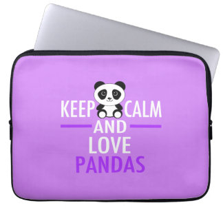 Behålla Lugn och Kärlek Pandas Laptop Fodral