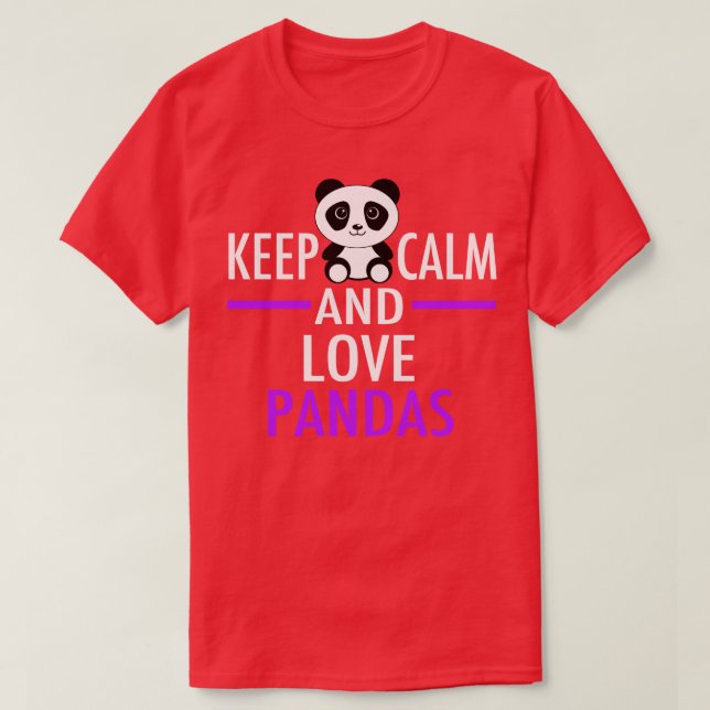Behålla Lugn och Kärlek Pandas T Shirt (Design framsida)