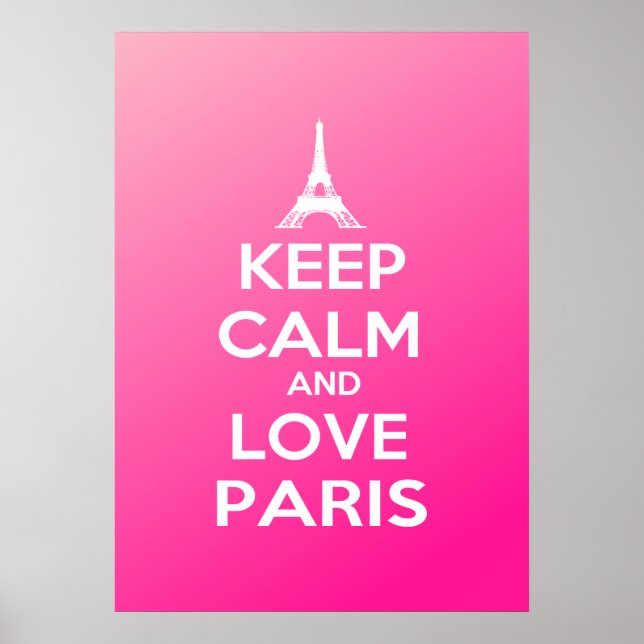 Behålla Lugn och Kärlek Paris Poster (Framsidan)
