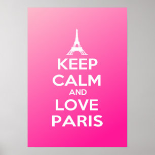 Behålla Lugn och Kärlek Paris Poster