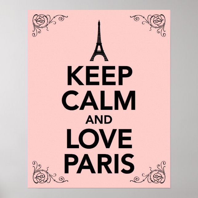 Behålla Lugn och Kärlek Paris Poster (Framsidan)