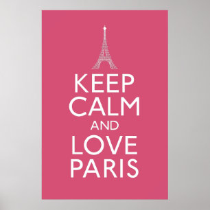 Behålla Lugn och Kärlek Paris Poster